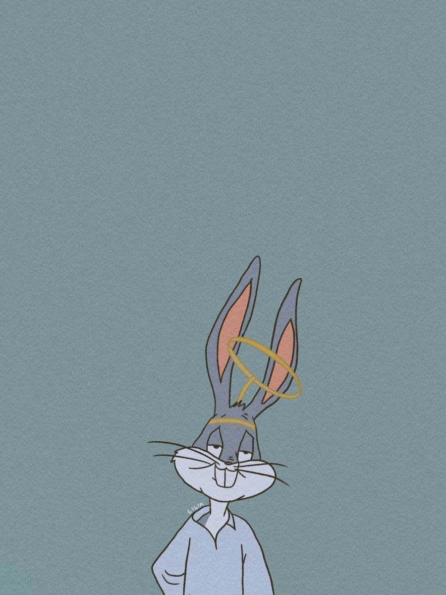 Bugs Bunny, Graublauer Hintergrund, Minimalistisch, Zeichentrick, HD Wallpaper