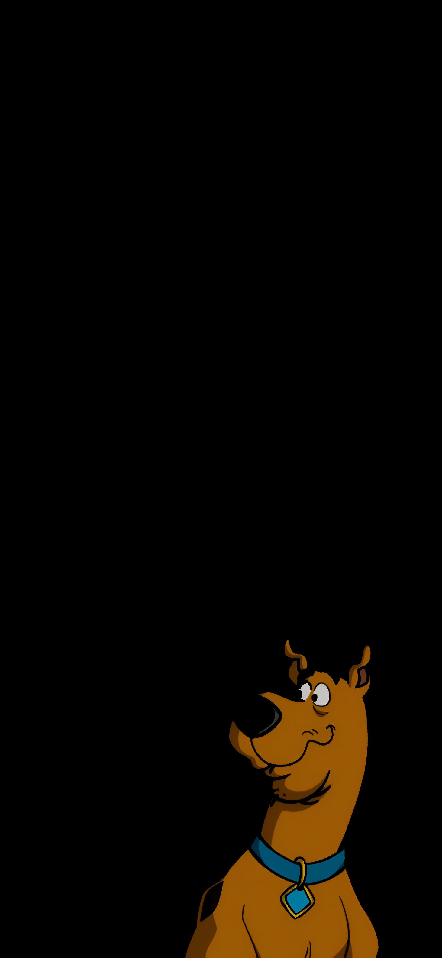 Scooby-Doo, Schwarzer Hintergrund, Minimalismus, Hochformat, Sperrbildschirm fürs iPhone