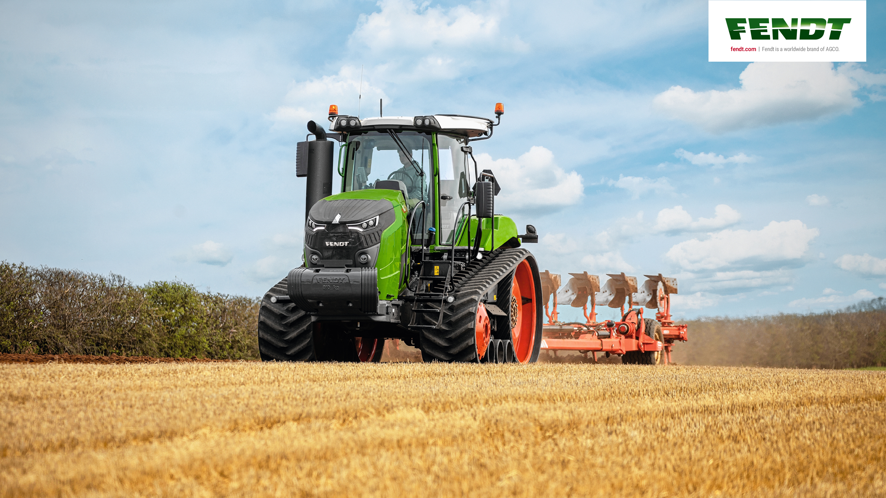 Fendt 1100 Vario MT, Fendt, Raupentraktor, Pflug, Stoppelfeld, 2K, PC-Hintergrundbild