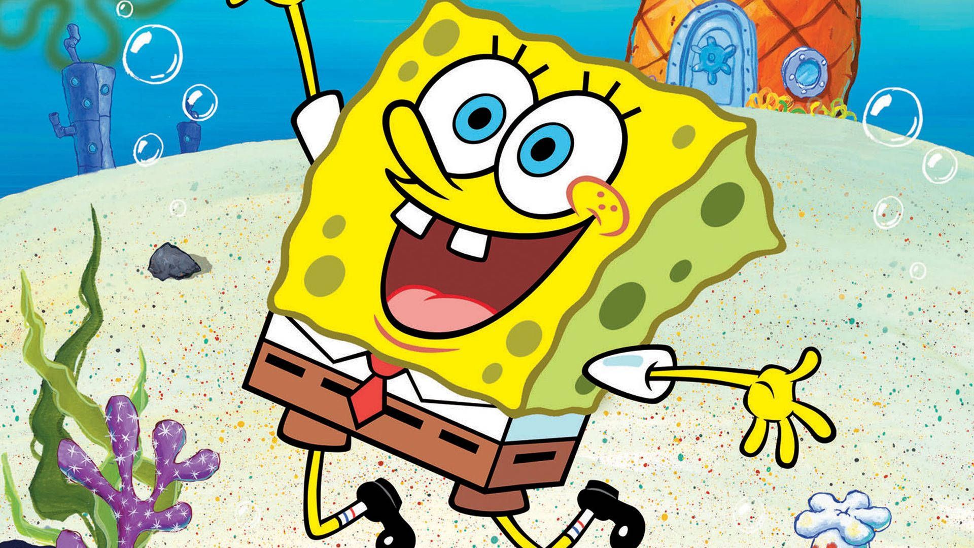 SpongeBob Schwammkopf, Meeresgrund, Ananashaus, Lachen, 16:9, Full-HD-Hintergrundbild für den Desktop
