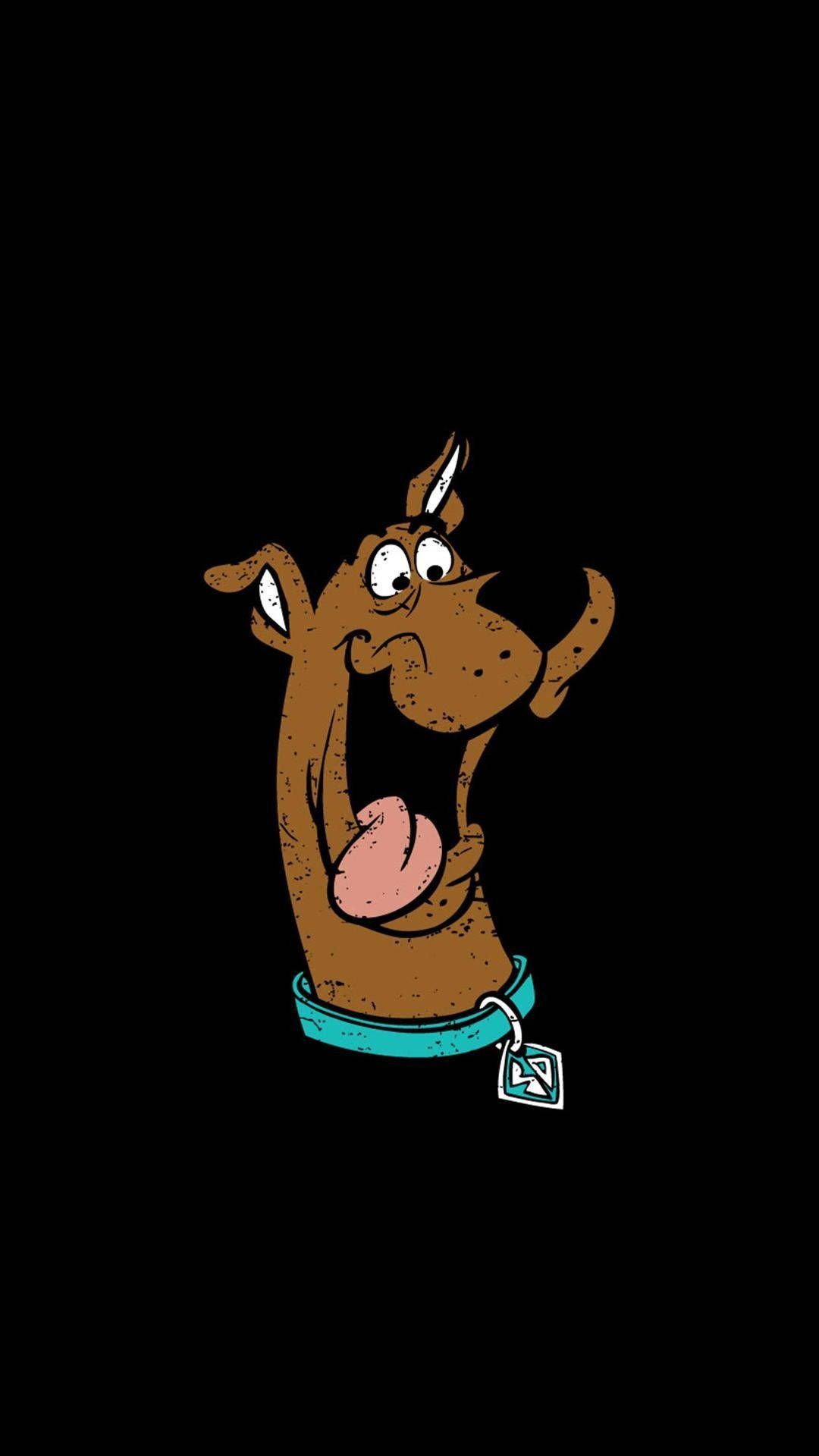 Scooby-Doo, Schwarzer Hintergrund, Lachen, Minimalismus, Zeichentrick, Sperrbildschirm fürs iPhone