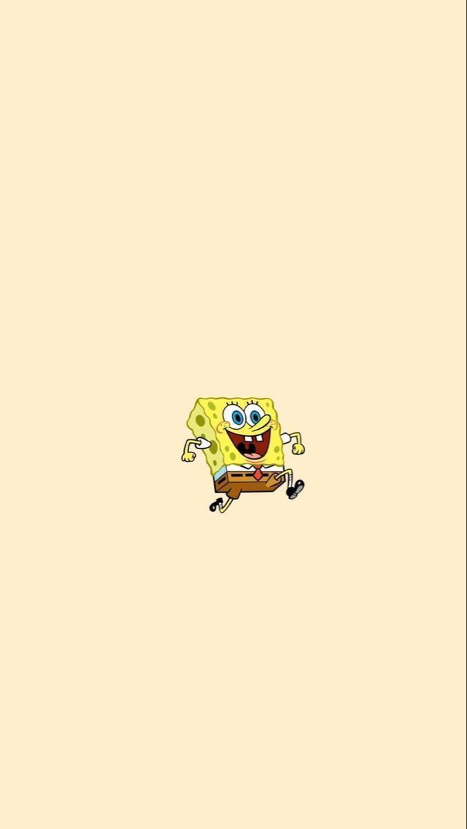 SpongeBob Schwammkopf, Creme, Minimalistisch, Klein, Hochformat, Hintergrundbild fürs Smartphone