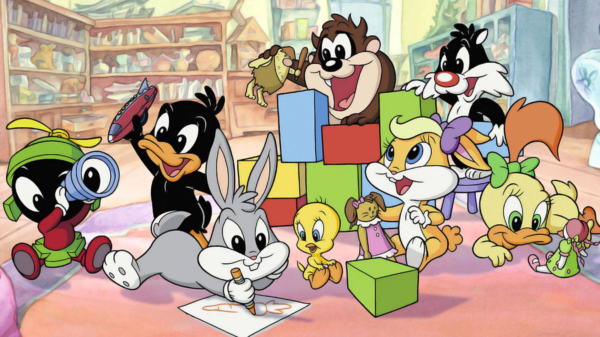 Baby Looney Tunes, Bugs Bunny, Daffy Duck, Taz, Tweety, Sylvester, Kinderzimmer, 1080p Wallpaper