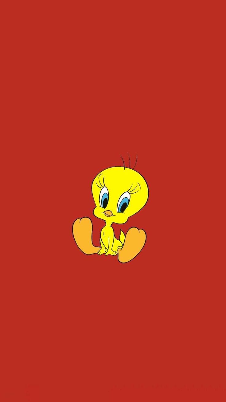 Tweety, Roter Hintergrund, Minimalistisch, Niedlich, HD, Sperrbildschirm fürs iPhone