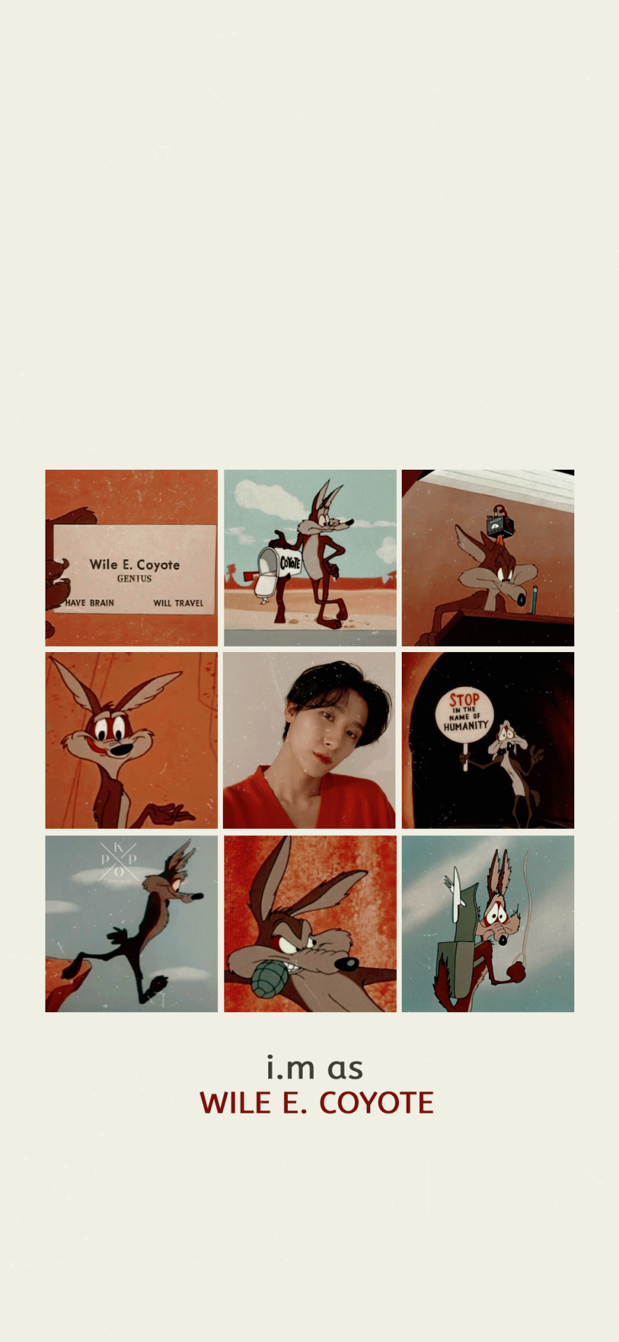 Wile E. Coyote, Fotocollage, Meme, Beige, Retro, HD, Sperrbildschirm fürs iPhone