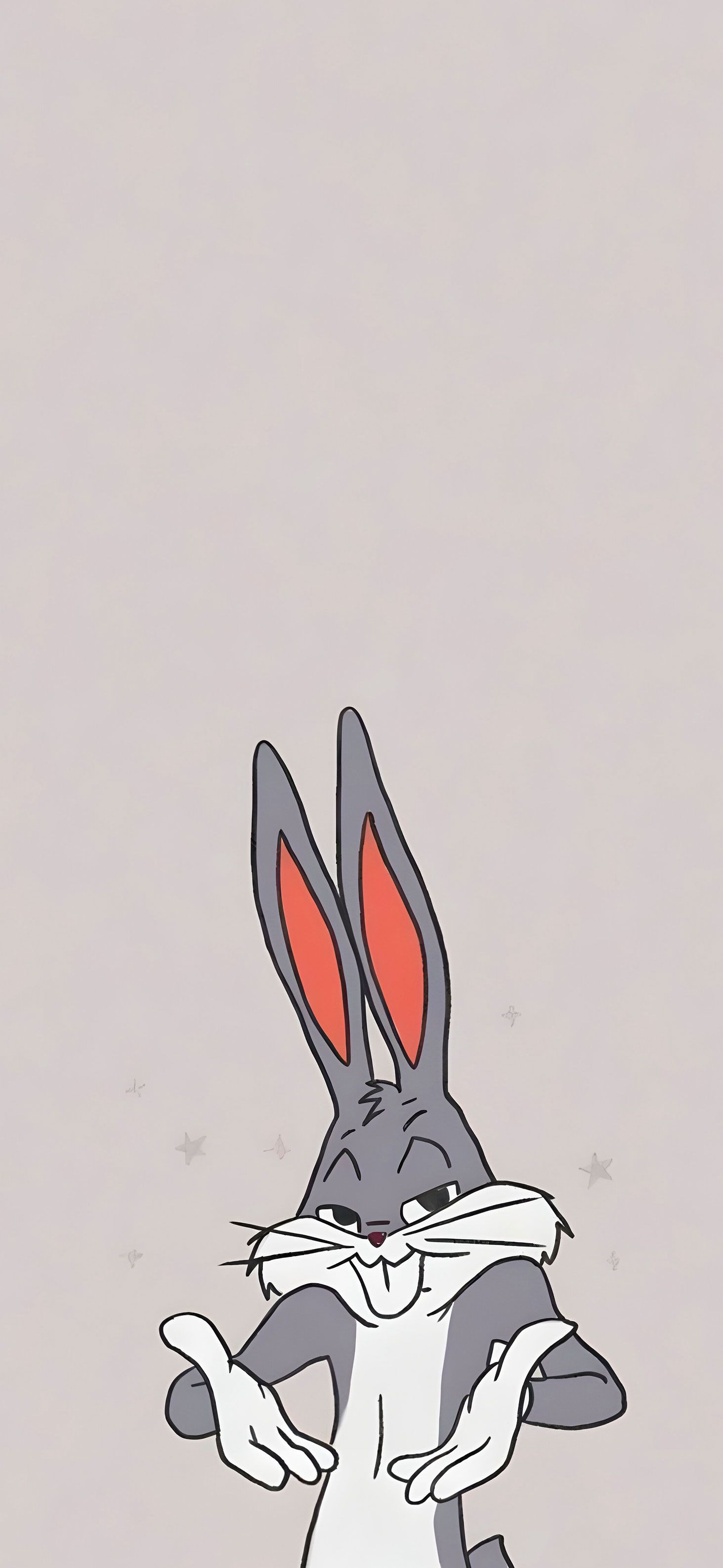 Bugs Bunny, Hellgrauer Hintergrund, Minimalistisch, Zeichentrick, Sperrbildschirm fürs iPhone