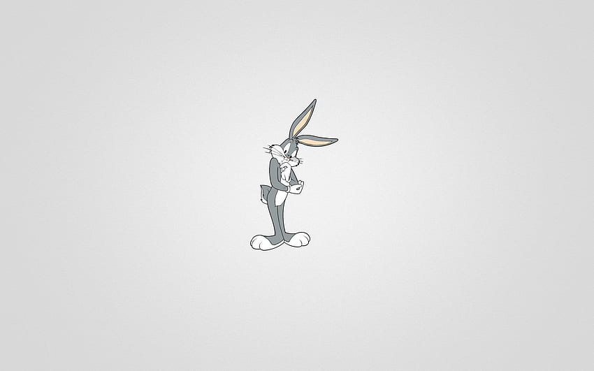 Bugs Bunny, Grauer Hintergrund, Minimalistisch, Zeichentrick, Wallpaper