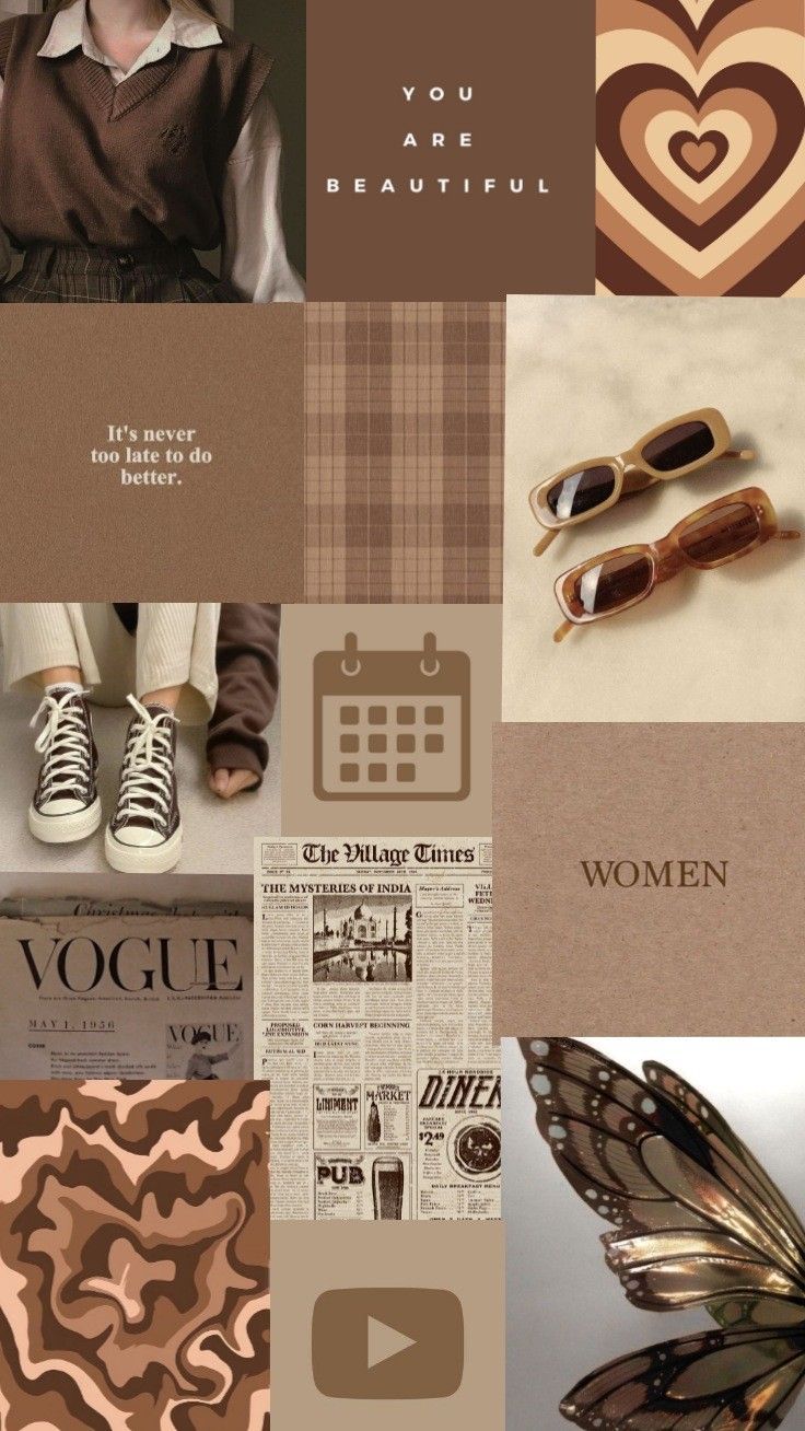 Collage, Vogue, Karomuster, Herz, Moodboard, HD, Hintergrundbild fürs Handy