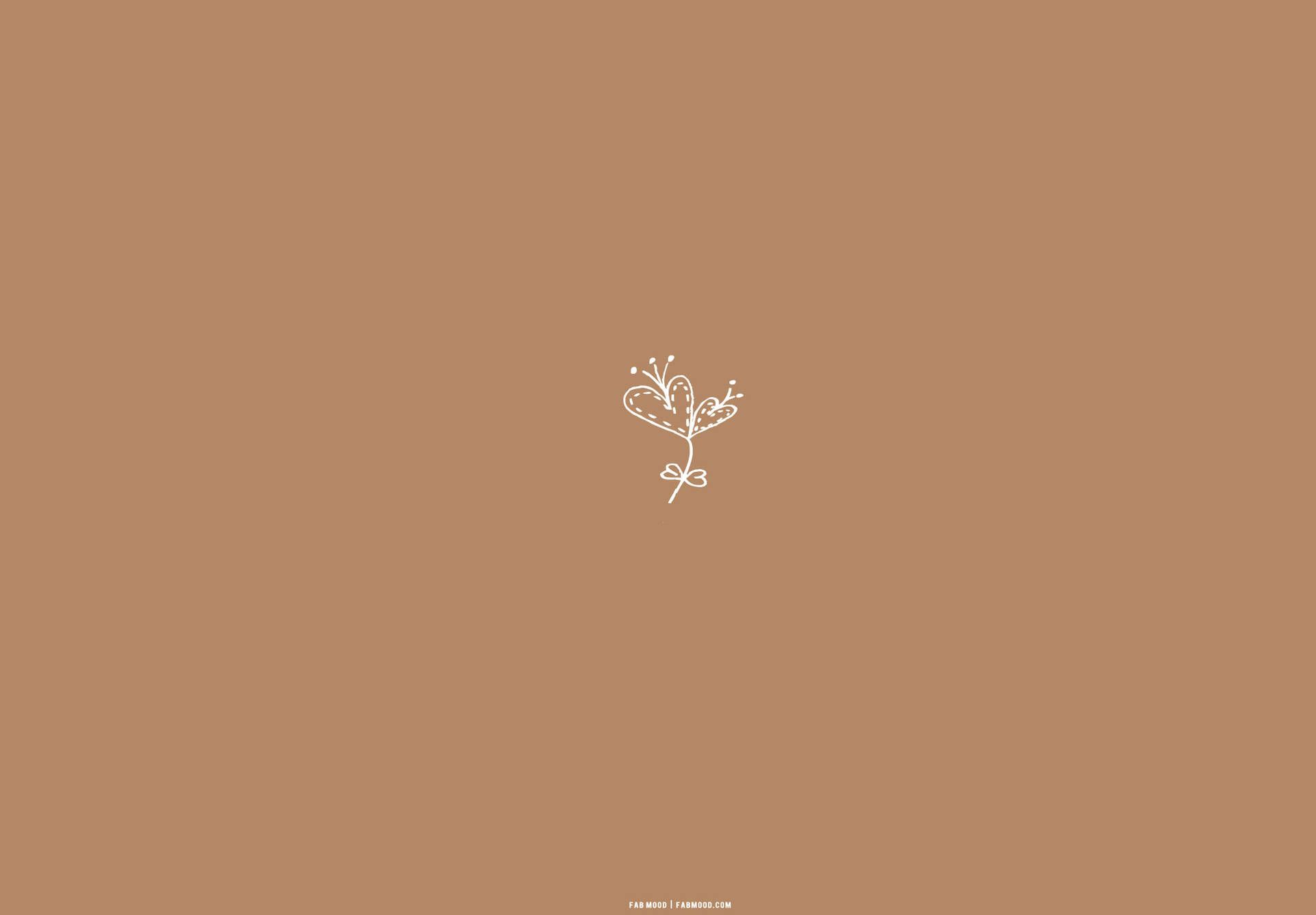 Blumenzweig, Minimalistisch, Karamell, Querformat, Full HD, Desktop-Hintergrund für Windows