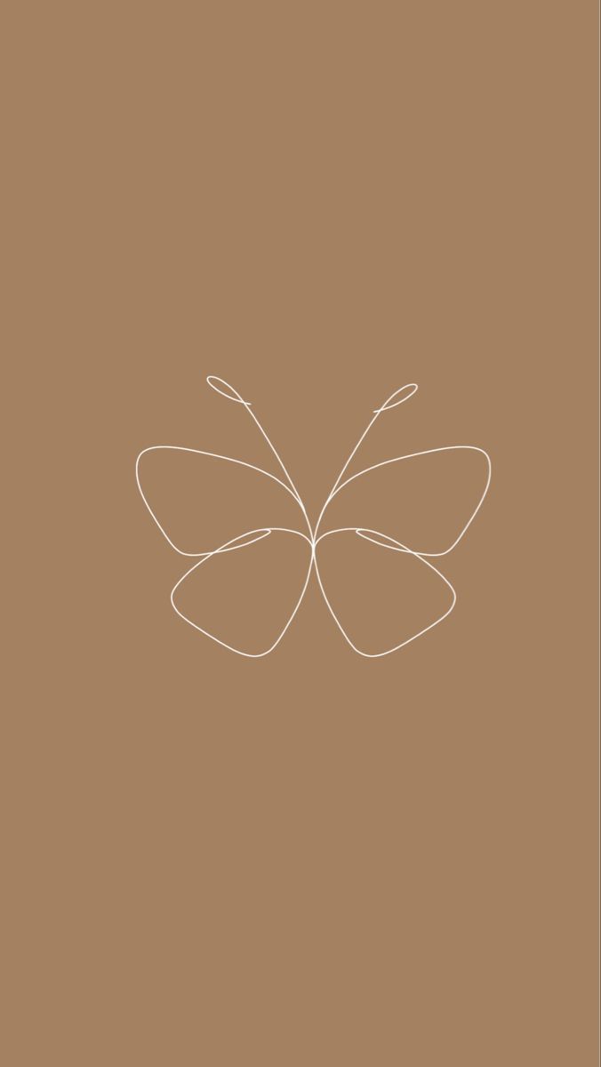 Schmetterling, Linienkunst, Minimalistisch, Hellbraun, Hintergrundbild für iPhone und Android