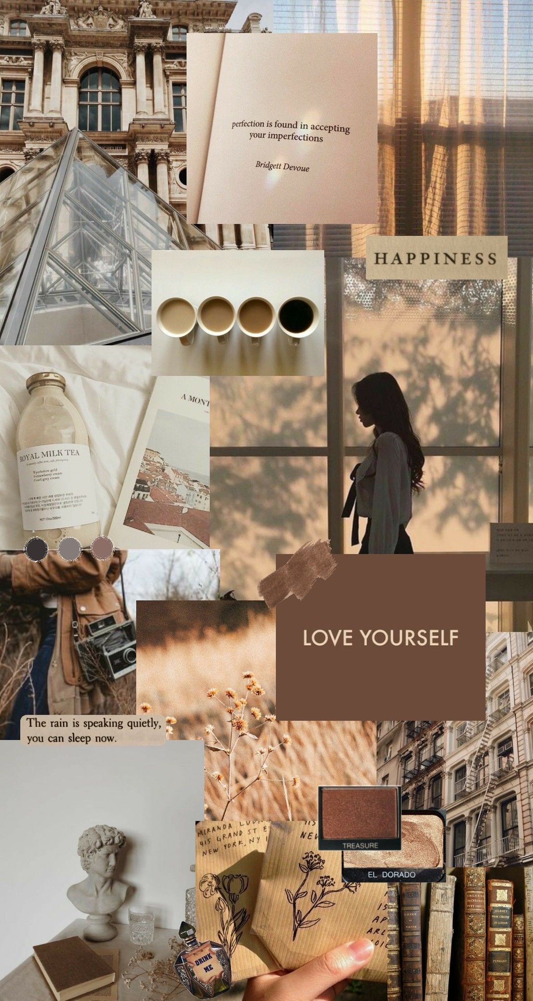 Collage, Love Yourself, Buch, Moodboard, Full HD, Sperrbildschirm fürs iPhone