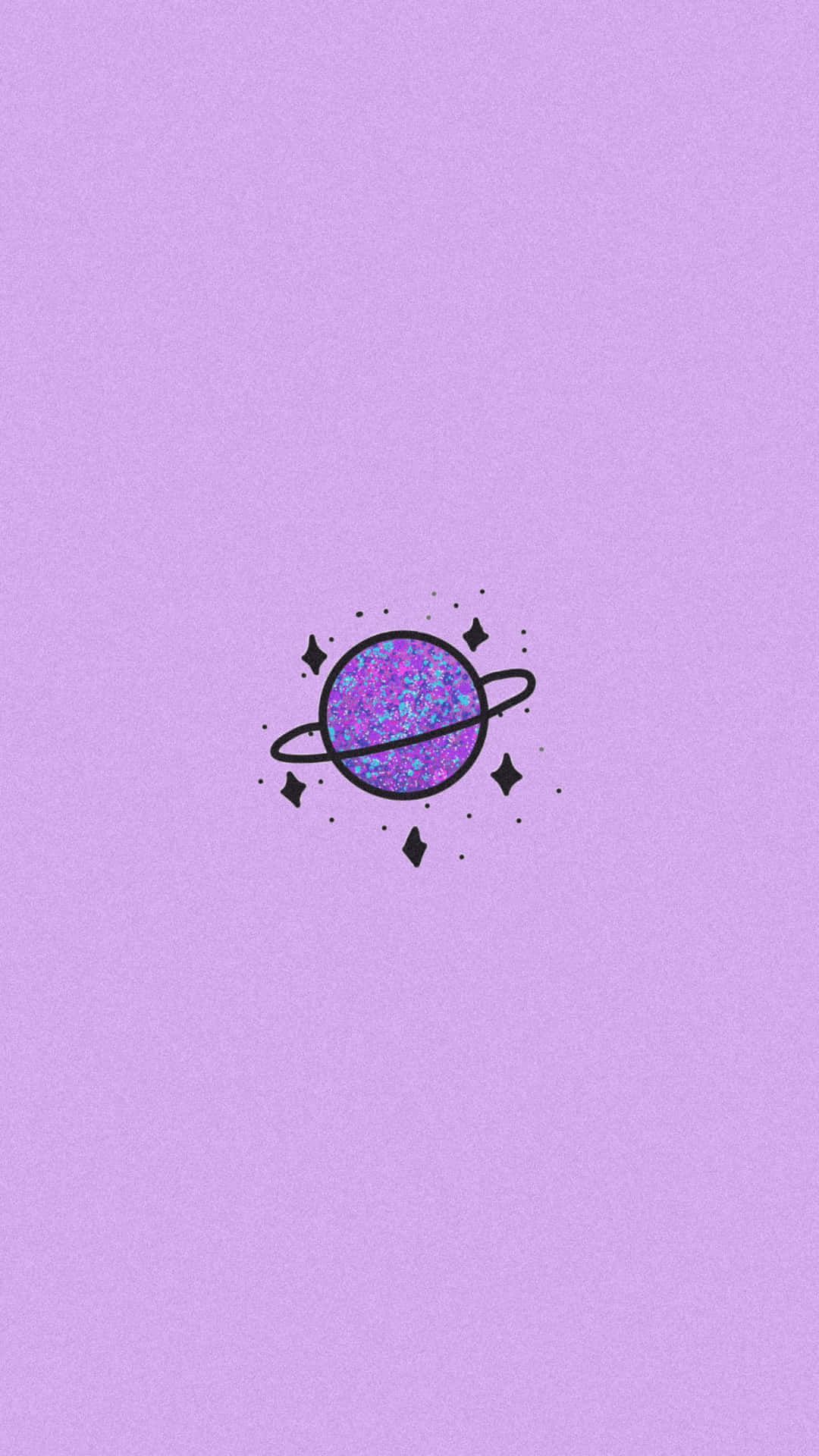 Planet, Saturn, Minimalismus, Flieder, Icon, Full HD, Sperrbildschirm fürs iPhone