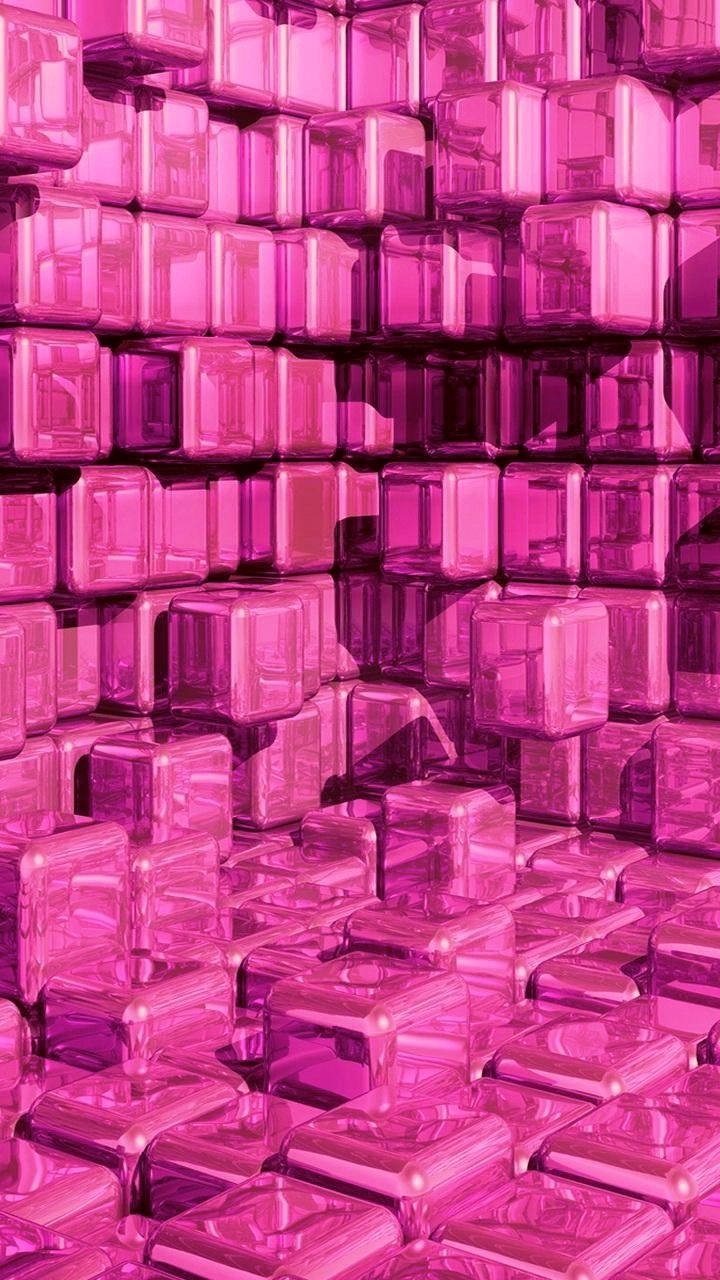Würfel, 3D-Rendering, Pink, Geometrisch, Abstrakt, HD, Sperrbildschirm fürs iPhone