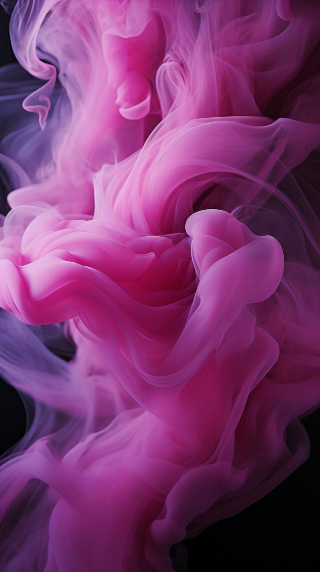 Rauch, Pink, Schwarzer Hintergrund, Abstrakt, Wirbel, Full HD, Sperrbildschirm fürs iPhone