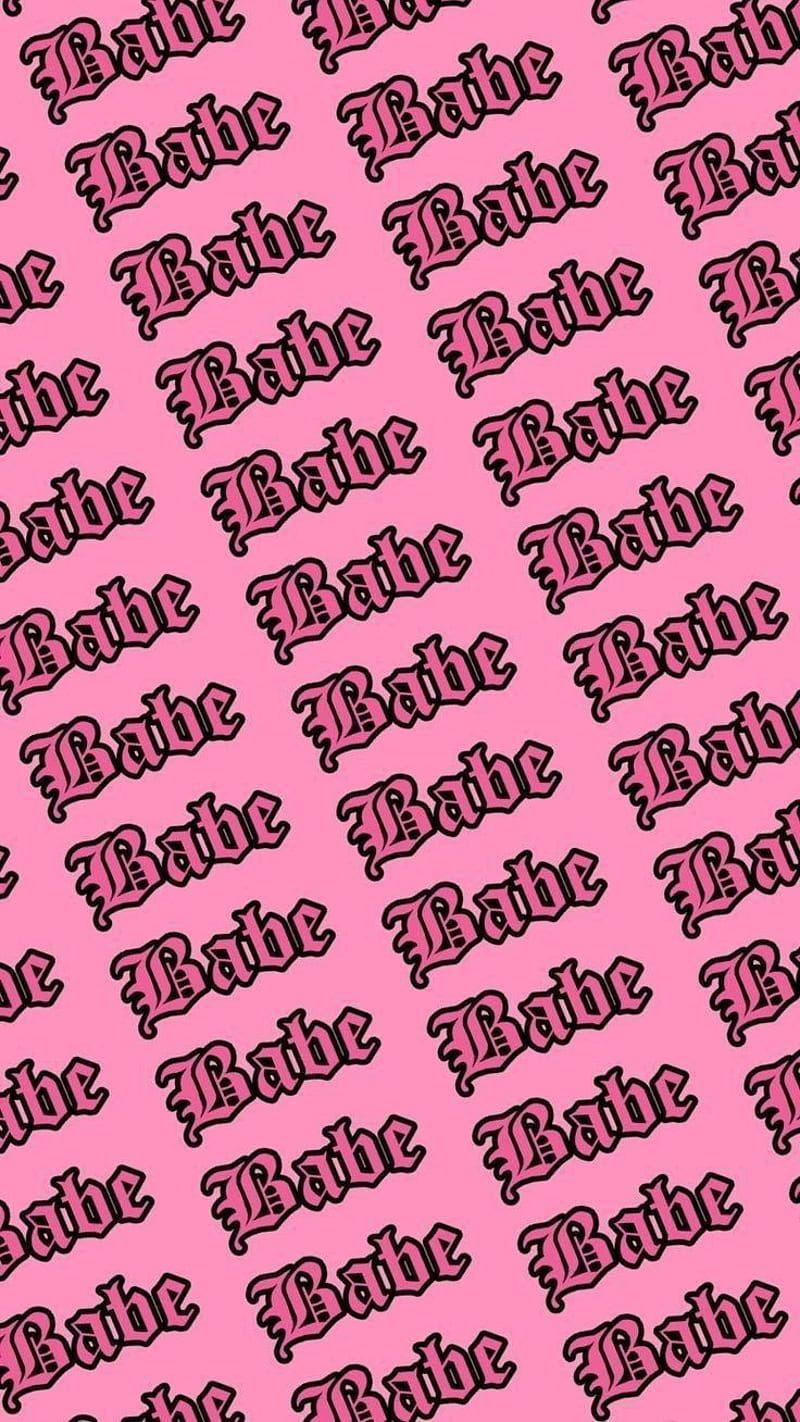 Babe, Schriftmuster, Frakturschrift, Rosa, Typografie, HD, Hintergrundbild fürs Handy