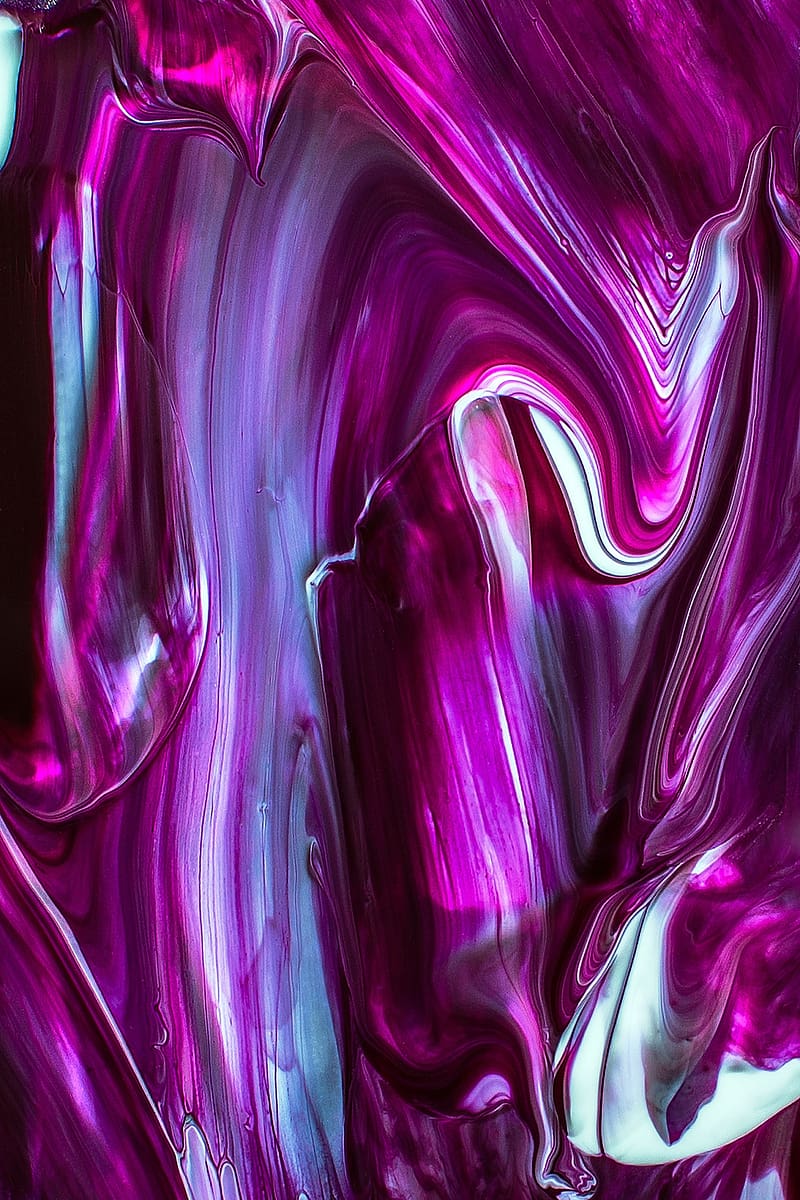 Flüssige Farben, Marmoriert, Lila, Fuchsia, Abstrakt, HD, Sperrbildschirm fürs iPhone