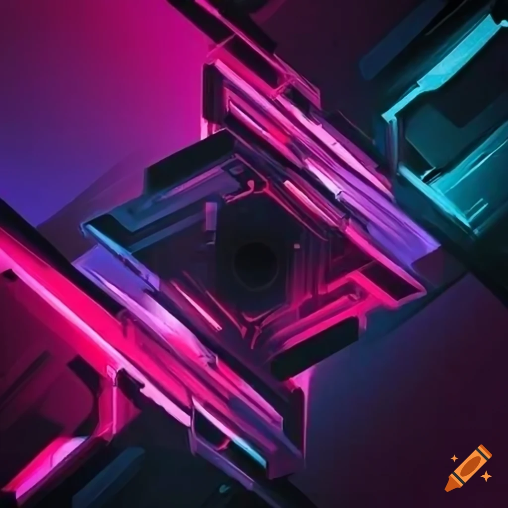 Geometrisch, Abstrakt, Neonfarben, Pink, Türkis, 3D, Hintergrundbild für iPad und Tablet