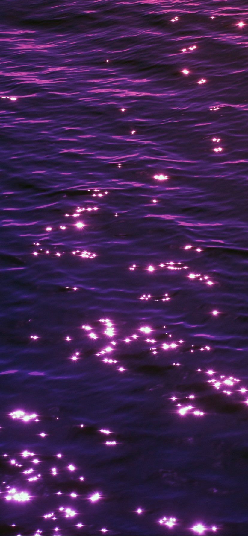 Wasser, Glitzernde Wellen, Lila, Nacht, Lichtreflexe, HD, Sperrbildschirm fürs iPhone