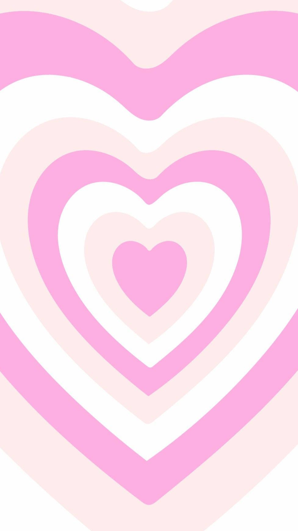 Herzen, Konzentrische Herzen, Rosa, Pastellfarben, Y2K, Hochformat, Hintergrundbild fürs Smartphone