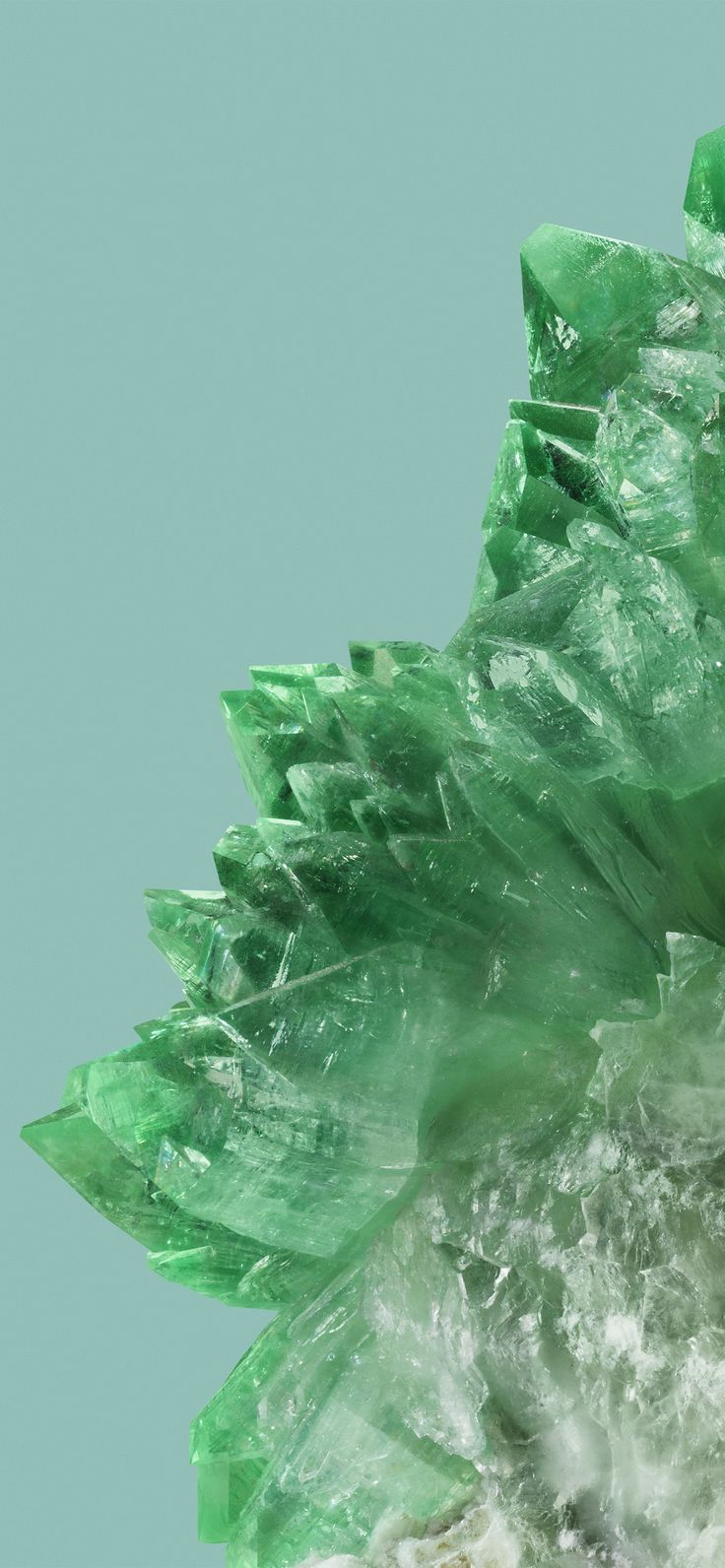 Grüne Kristalle, Mineral, Mintgrün, Nahaufnahme, Hintergrundbild fürs Pixel
