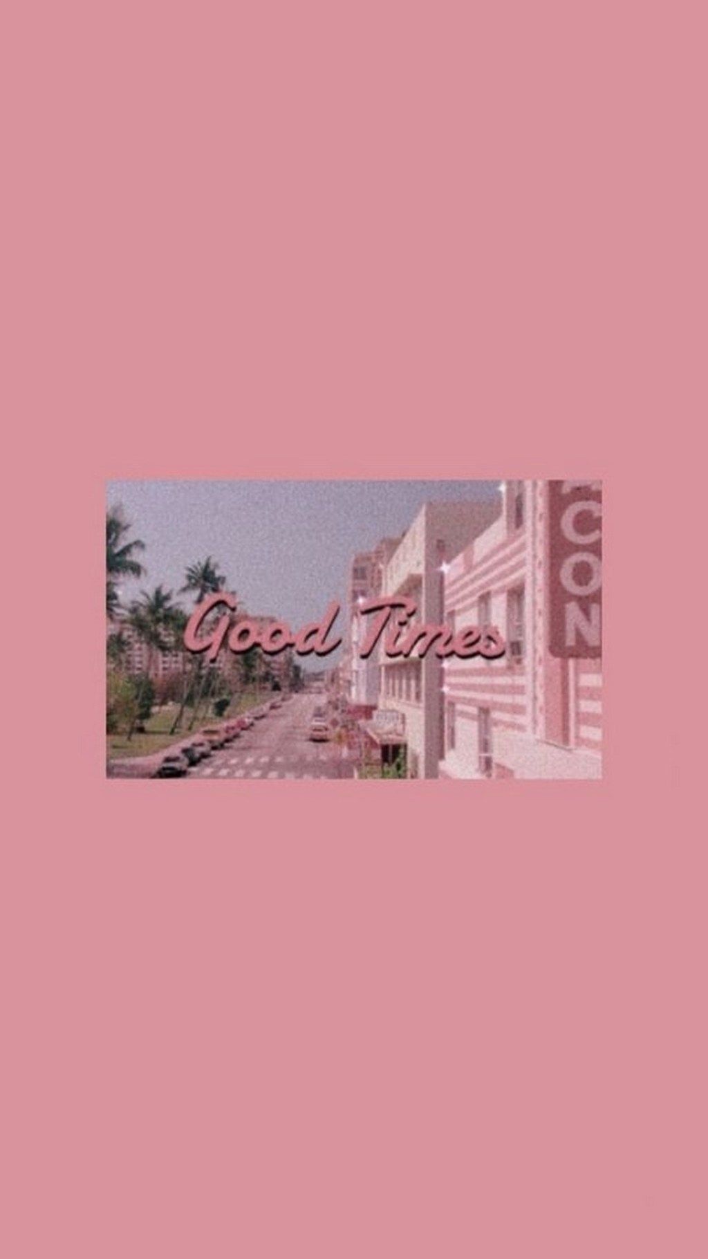 Good Times, Retro-Foto, Neonschrift, Altrosa, Minimalistisch, Google-Pixel-8-Hintergrundbild