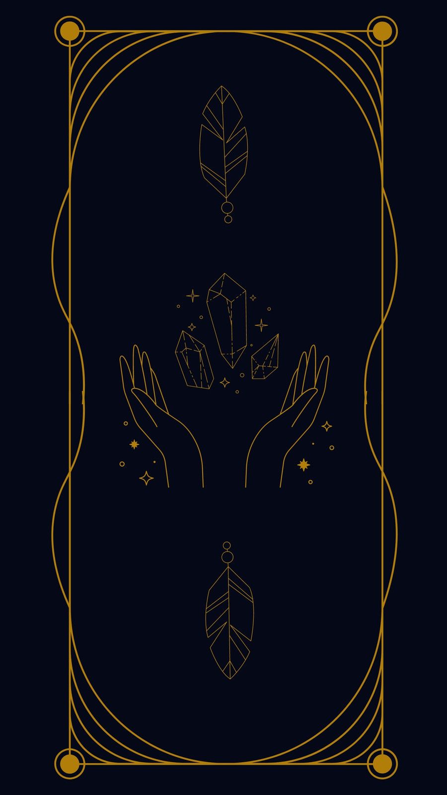 Hände, Kristall, Goldlinien, Mystisch, Dunkelblau, Google Pixel 8, Handy-Hintergrund
