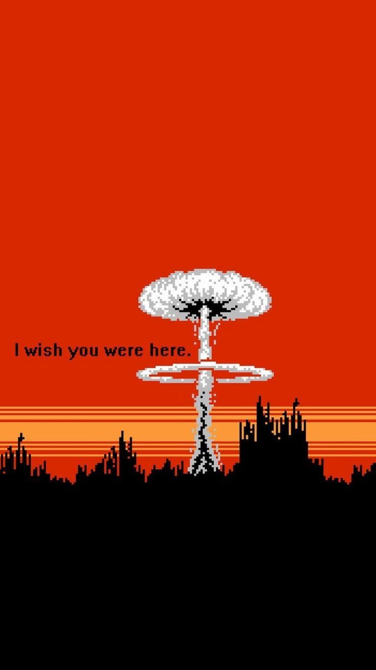 I wish you were here, Atompilz, Silhouette, Rot, Pixel-Art, Sperrbildschirm fürs Google Pixel 8