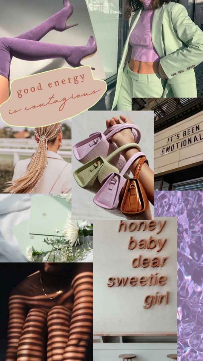 Collage, Mode, Lila, Honey baby, Ästhetik, Hintergrundbild fürs Pixel