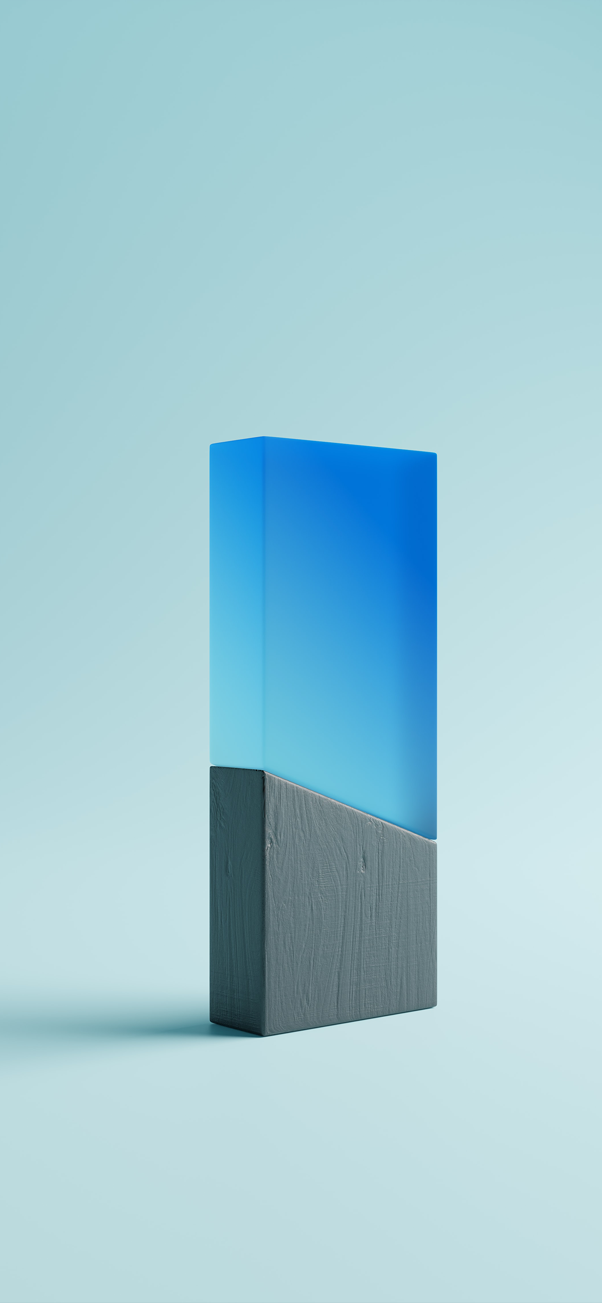 Quader, 3D, Minimalismus, Hellblau, Skulptur, iPhone-16-Pro-Max-Wallpaper