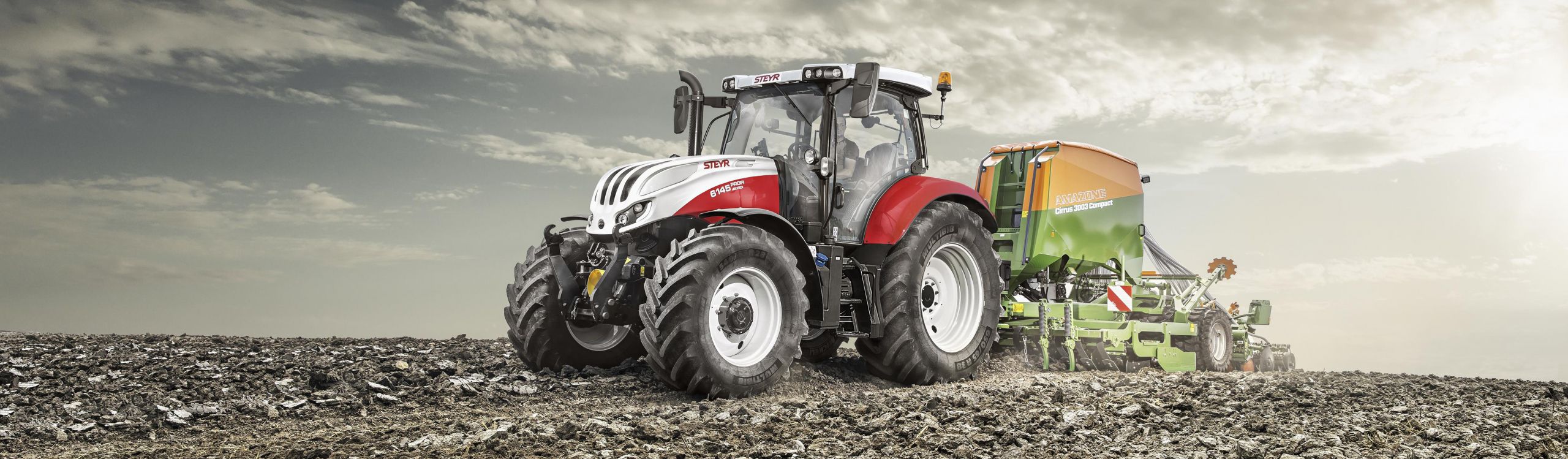 Steyr, Traktor, Sämaschine, Acker, Entsättigt, HD, Hintergrund für den Desktop