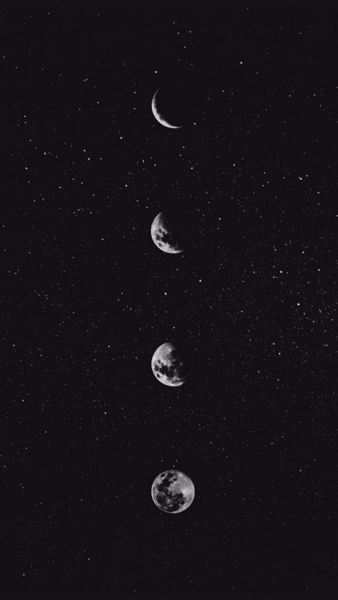 Mondphasen, Schwarz Hintergrund, Minimalistisch, Nacht, Google-Pixel-8-Sperrbildschirm