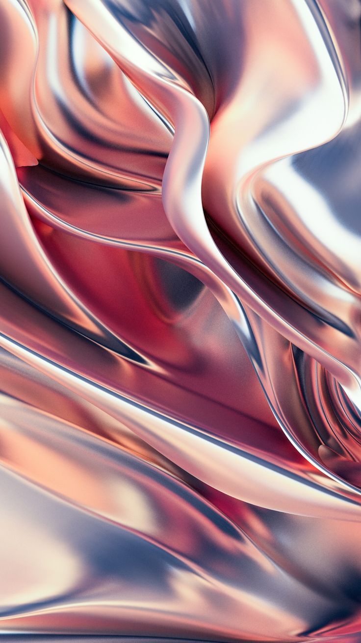 Flüssiges Metall, Chrom, Abstrakt, Rosa-Silber, Hintergrundbild fürs Galaxy S24