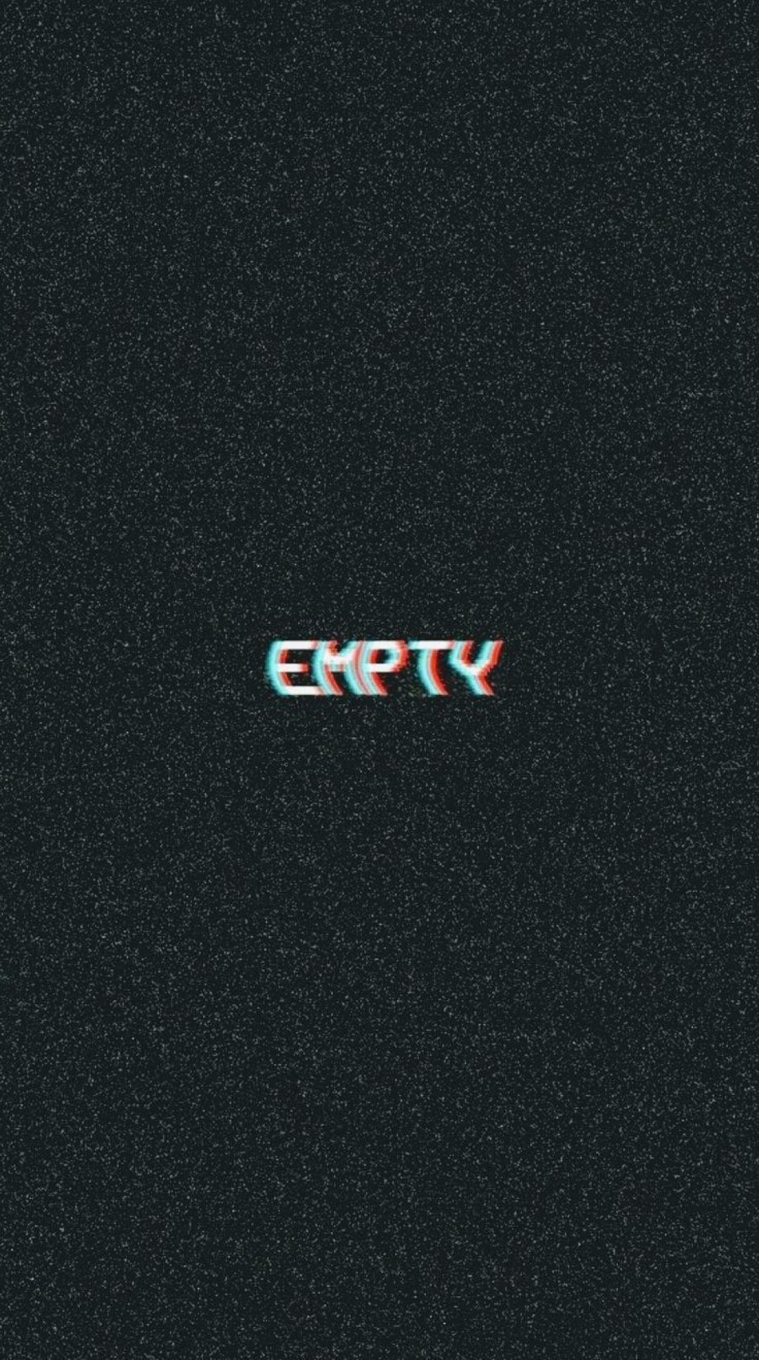 Empty, Glitch-Schrift, Schwarz, Minimalismus, Hintergrundbild fürs Galaxy S24