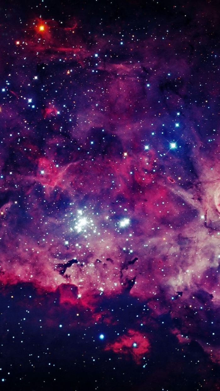 Galaxie, Nebel, Sterne, Weltall, Pink-Lila, Hintergrundbild fürs Galaxy S24