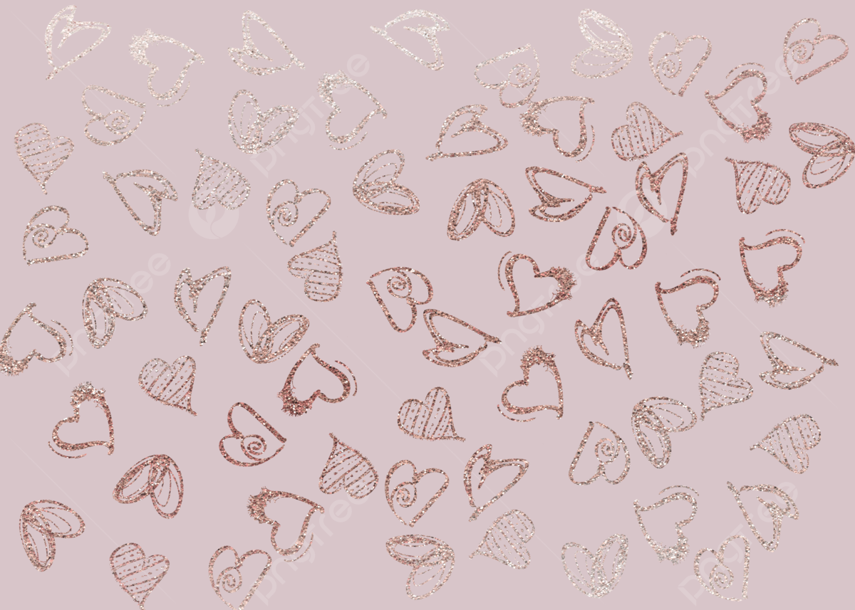 Herzen, Rosegold, Muster, Altrosa, Hintergrund