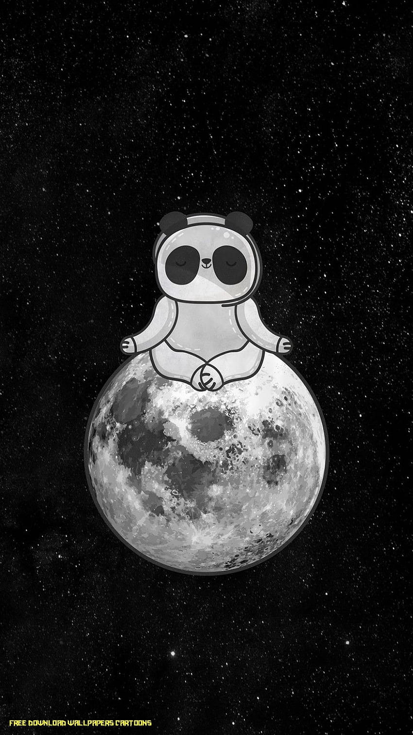 Astronaut, Mond, Meditation, Schwarzer Hintergrund, Illustration, Galaxy S24, Wallpaper