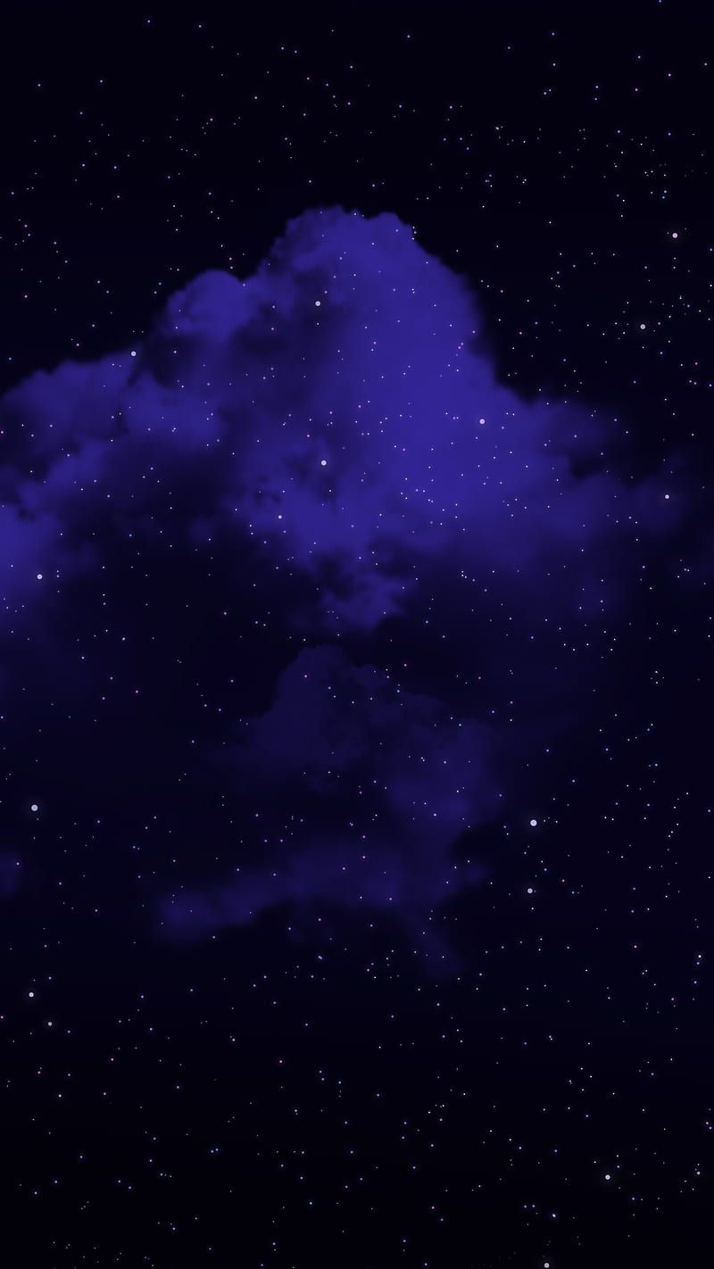 Nachthimmel, Wolken, Sterne, Dunkellila, Galaxy S24, Handy-Hintergrundbild