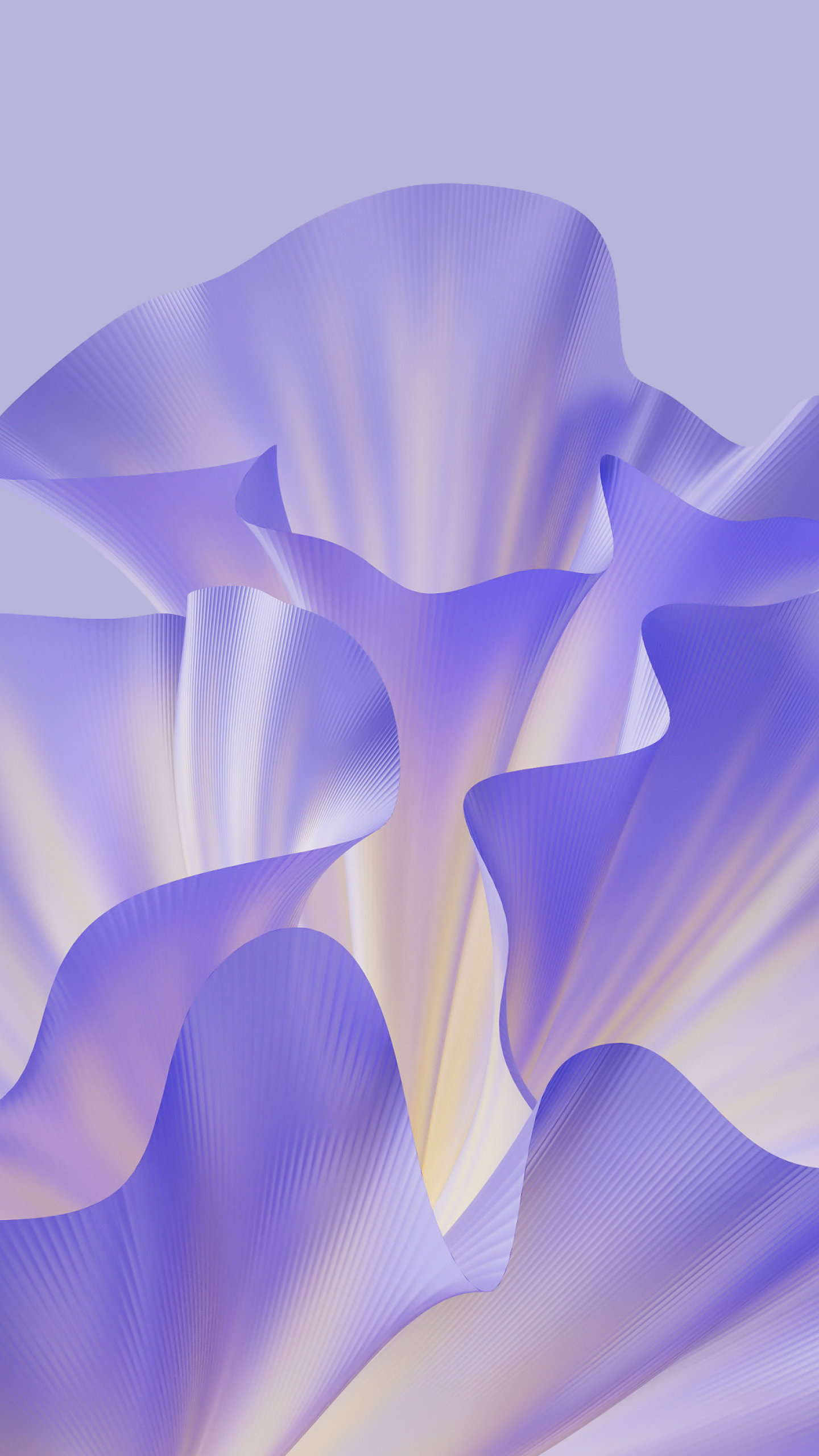 Abstrakte Blume, Lavendel, 3D, Weiche Formen, Galaxy-S24-Wallpaper
