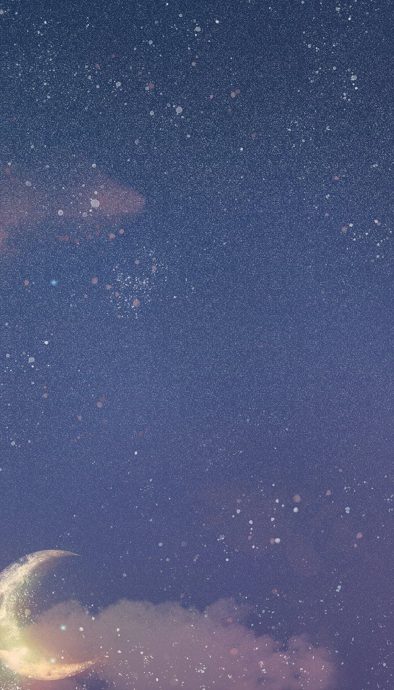 Sternenhimmel, Mondsichel, Wolken, Graublau, Galaxy-S24-Sperrbildschirm