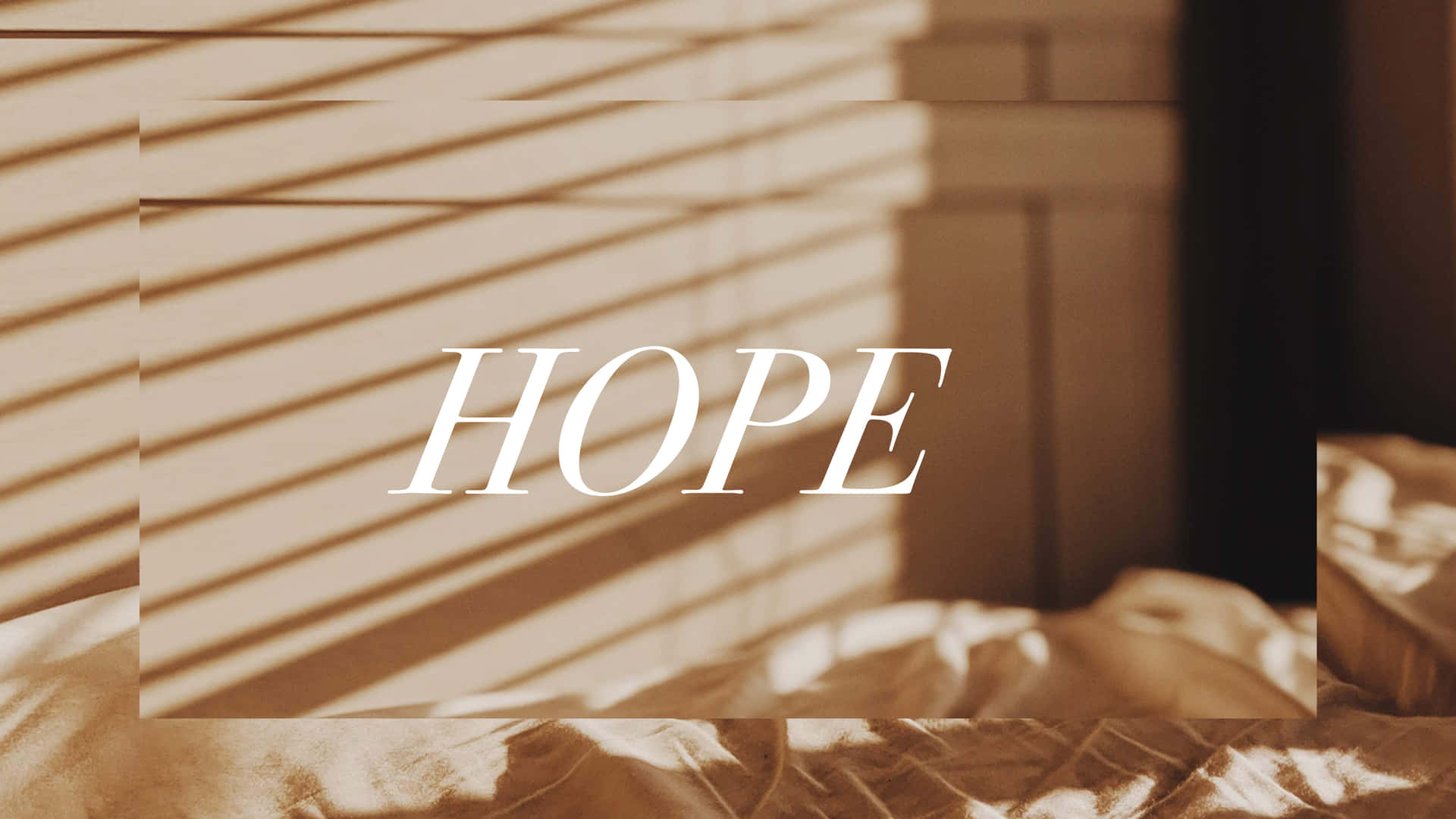 Hope, Schriftzug, Lichtstreifen, Bett, Beige, Full HD 1080p, Desktop-Hintergrundbild