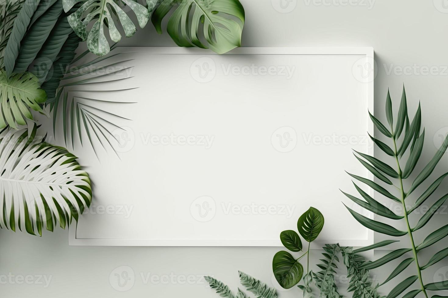 Monstera, Palmblätter, Rahmen, Flatlay, Weiß, Grün, HD, Hintergrund für den Desktop