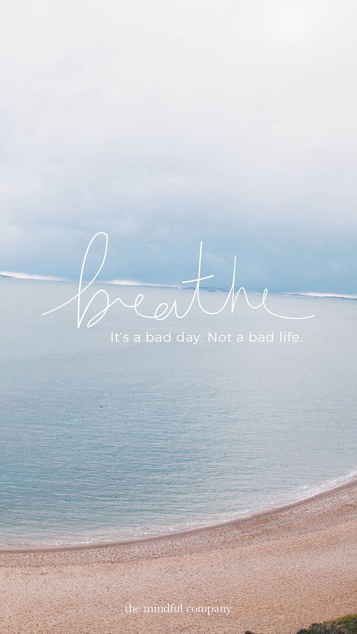 Breathe, Schriftzug, Meer, Strand, Pastell, HD, Sperrbildschirm fürs iPhone