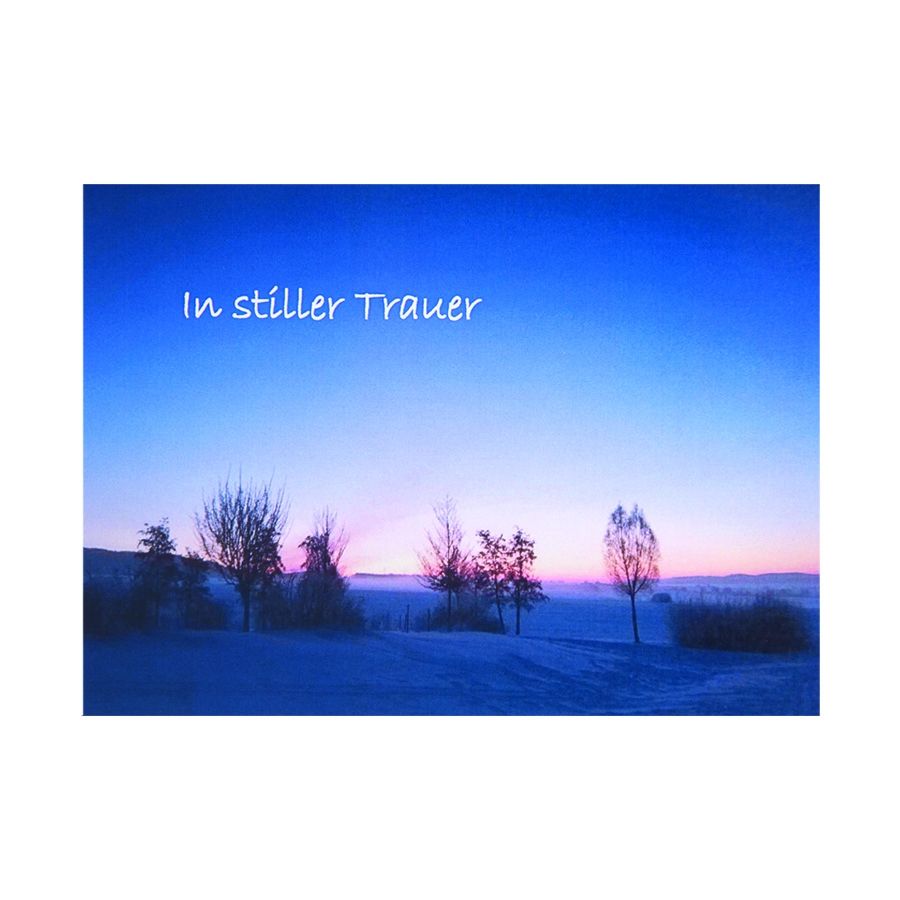 In stiller Trauer, Trauerkarte, Dämmerung, Bäume, Blau, Hintergrundbild für iPad und Tablet