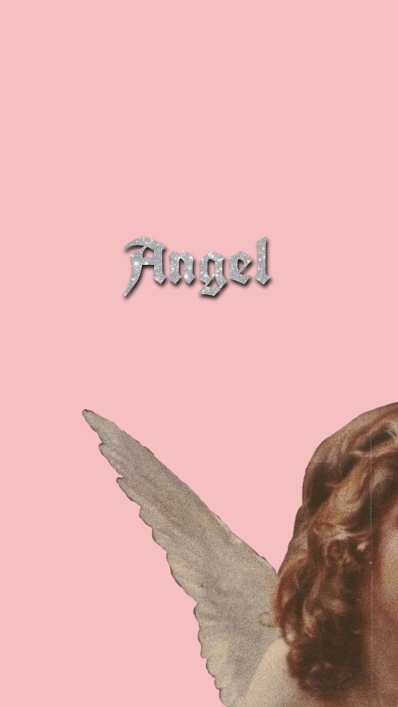 Angel, Engel, Flügel, Rosa Hintergrund, Schriftzug, HD, Sperrbildschirm fürs iPhone