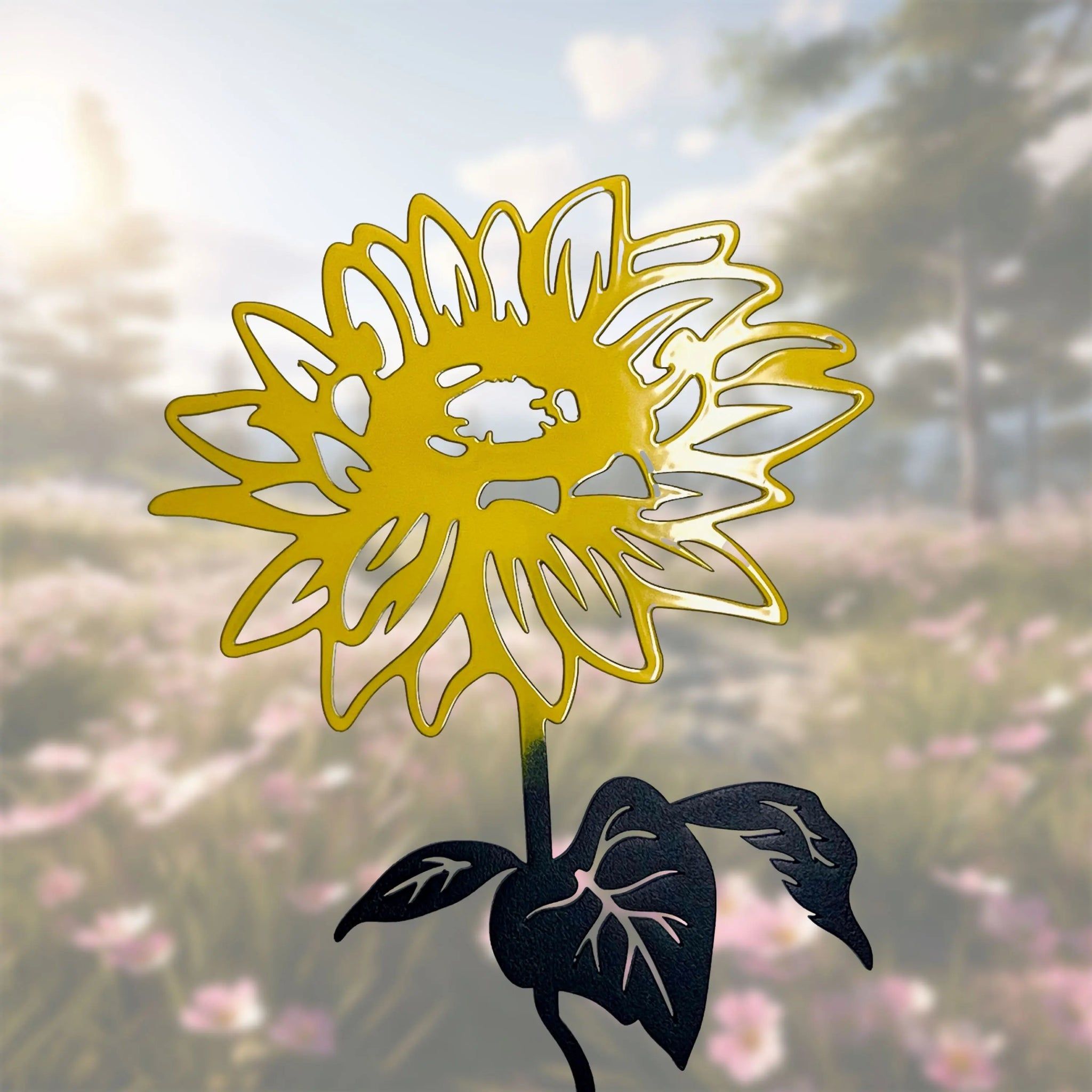 Sonnenblume, Gold, Metallkunst, Wiese, Sonnenlicht, Full HD, Hintergrundbild fürs Tablet