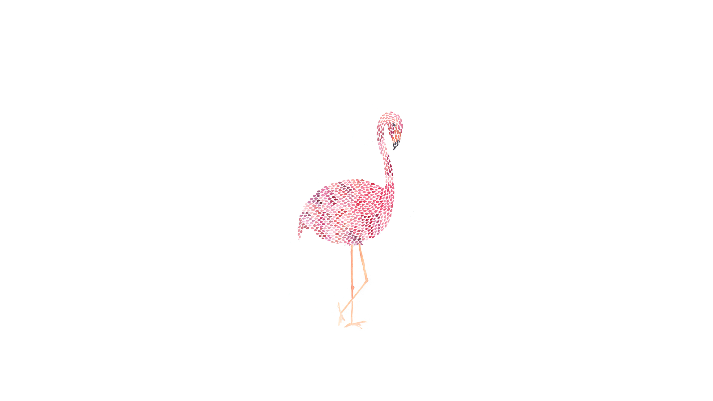 Flamingo, Illustration, Rosa, Weißer Hintergrund, Minimalistisch, Full HD Wallpaper
