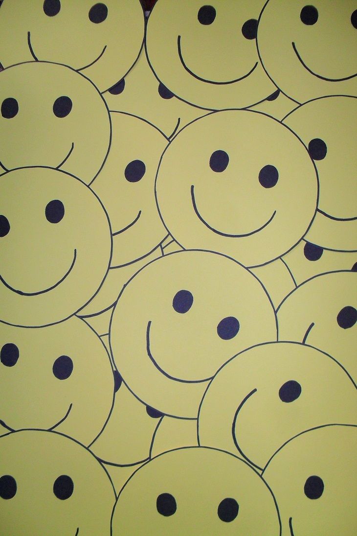 Smileys, Muster, Olivgrün, Gelb, Fröhlich, Hintergrundbild für iPhone und Android
