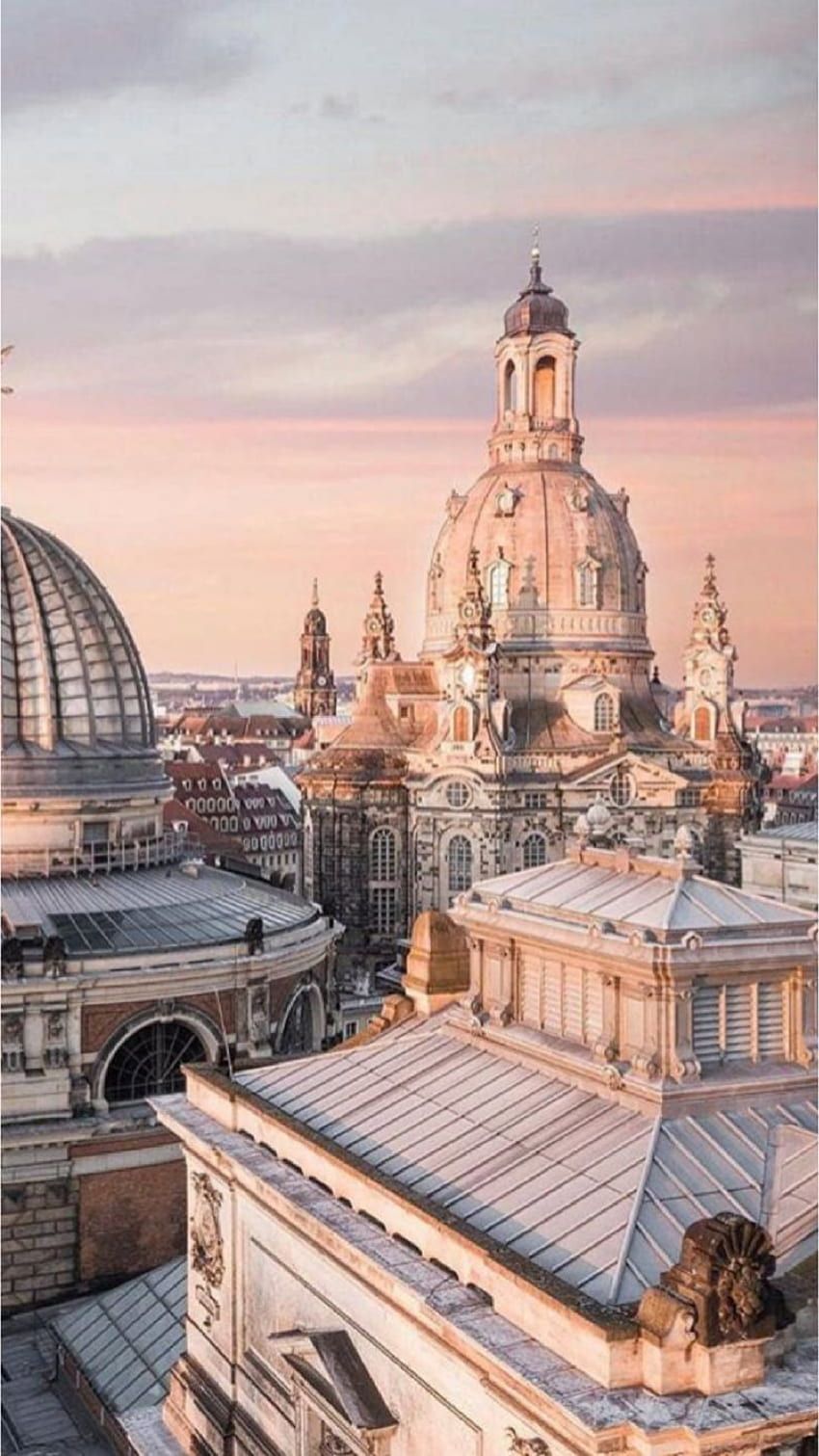 Dresdner Frauenkirche, Dresden, Altstadt, Kuppel, Sonnenuntergang, Hintergrundbild fürs Handy