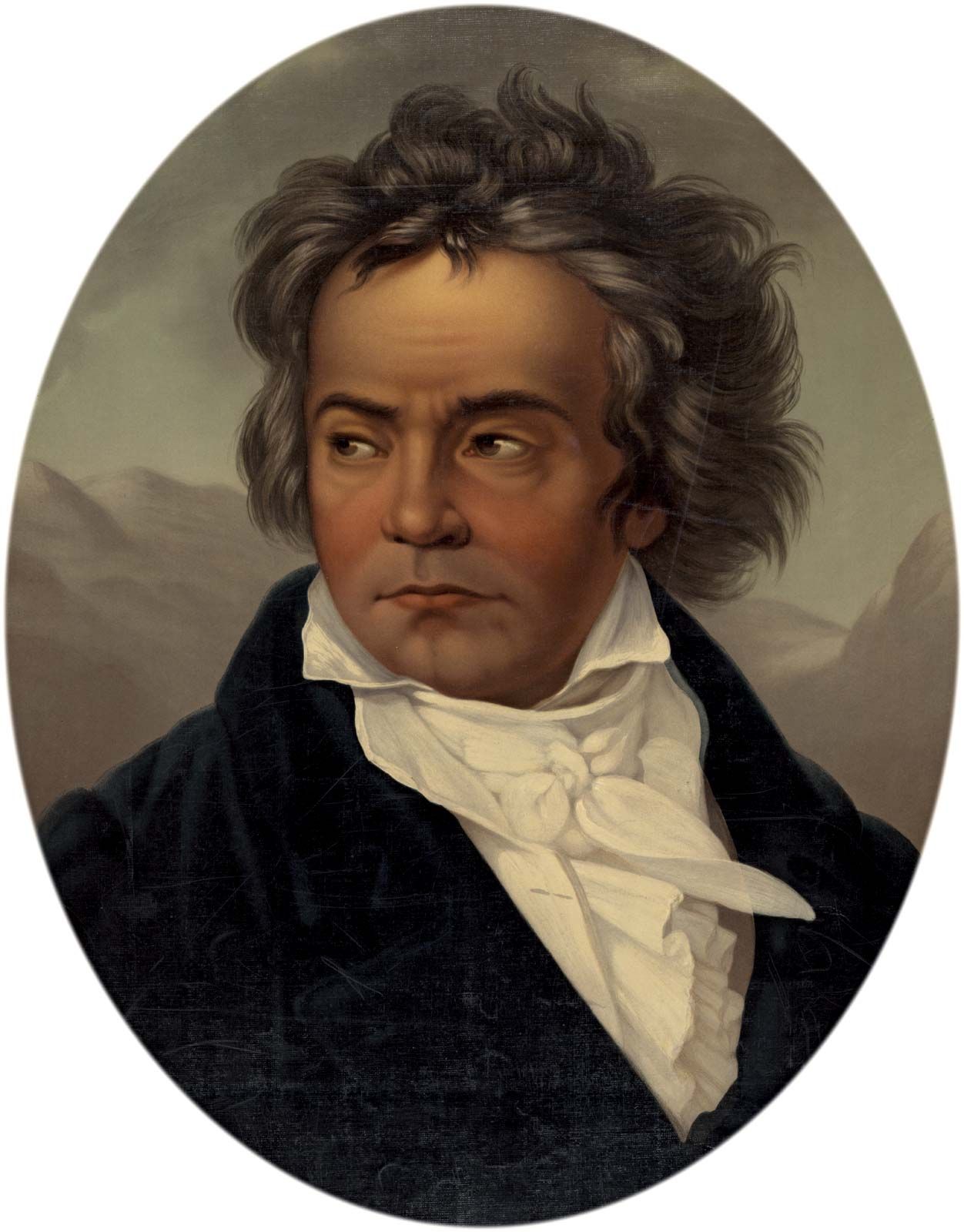Ludwig van Beethoven, Ovales Porträt, Gemälde, Komponist, Hintergrundbild fürs iPad