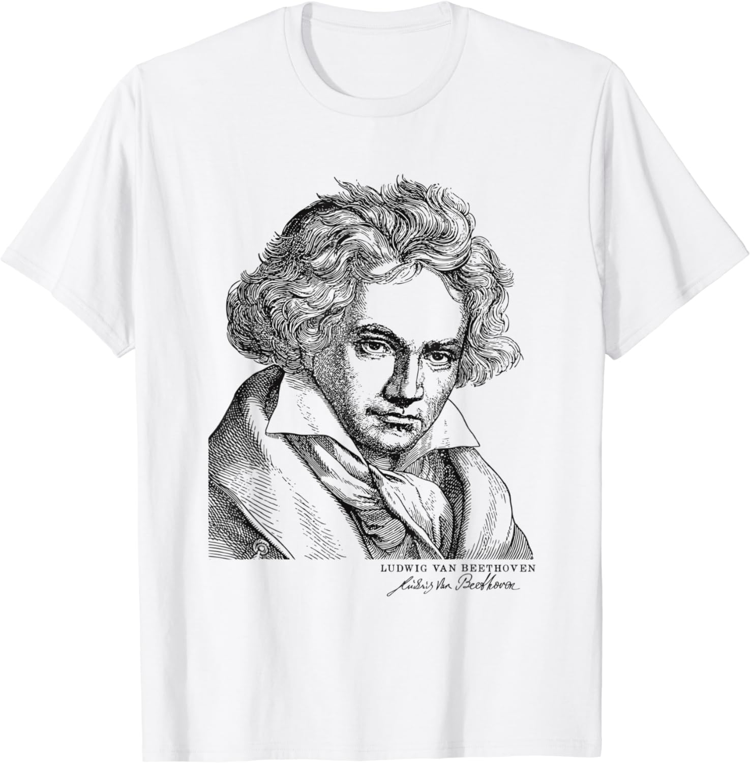 Ludwig van Beethoven, T-Shirt, Zeichnung, Weiß, HD, Hintergrundbild fürs Tablet